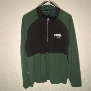Cutter & Buck Quarter Zip Pullover XL Green Black Hershey Salty Snacks Logo Golf